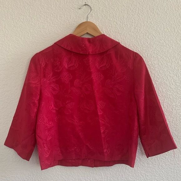 Vintage | Pink brocade silk like cropped jacket blazer size small - Picture 8 of 9